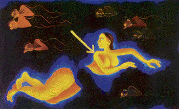 A painting by Arpana Caur