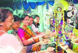 Durga Puja celebrations are in a full swing in the holy city