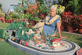 Parkash Garewal poses with her creation.