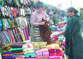 Tibetan Refugee Market near Nakodar Chowk is buzzing with activity