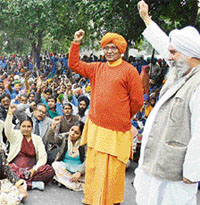 Swami Agnivesh at the Dalit Daman Virodhi Maha Rally in Chandigarh on Thursday.