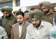DSP, Nabha, Rajinder Pal Singh Anand, accused in a custodial death case, at the District Court in Patiala on Friday.