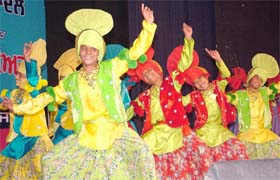 Students of a Nawanshahr school perform bhangra in Jalandhar
