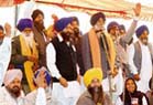 SAD (A) president Simranjit Singh Mann addresses party workers.