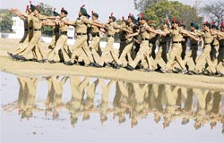 NCC cadets of SCD Government College rehearse for the Republic Day parade in Ludhiana