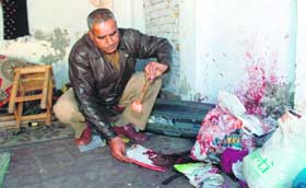 A cop at the site of the crime.