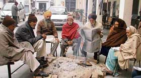 Aged inmates of the Swami Vivekanand Ashram in Ludhiana.
