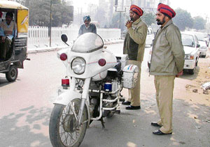 PCR bike parked on a road side.