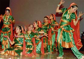 Students of KBDAV-7 perform dance at "Saral Ahsaas" at Indradhanush Auditorium in Sector 5, Panchkula