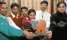Activists of the Chandigarh unit of People for Animal with the Best PFA Unit trophy in Chandigarh