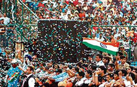 Over 25,000 fans turned up to cheer Team India