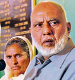Kashmir Singh and his wife Paramjit Kaur at the Chandigarh Press Club on Friday.