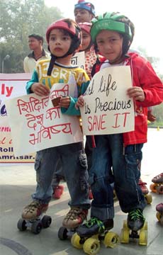 A rally, promoting women empowerment, was organised by a roller skating academy in Amritsar