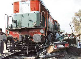 This is what remained of the car at an unmanned crossing near Gill village on Thursday.