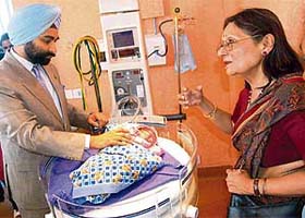 Adity Dua along with Shivinder M. Singh, MD Fortis Healthcare, after the inauguration ceremony of ‘Fortis Paalna’ in Mohali