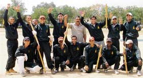 ITBP XI players, who won the match against Media XI at the ITBP Cantonment, Baddowal, Ludhiana