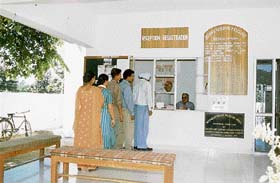 Patients being registered for treatment at the reception of Defence Veterans’ Polyclinic in Mohali