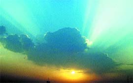 A cluster of clouds paint a beautiful picture in the sky on Tuesday morning
