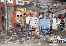 Johri Bazar after the serial blasts in Jaipur on Tuesday evening