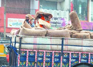 Heavy showers on Tuesday afternoon caught many by surprise in Amritsar.