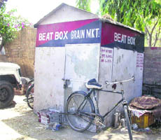 The police beat box at the Sector 26 grain market in Chandigarh remains closed.