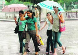 Splashing their way through the Plaza in Sector 17, Chandigarh