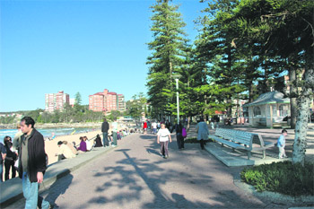 A view of the Manly beach in Sydney.