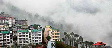 Ominous clouds crept over Shimla on Friday. Elsewhere, in Punjab and Haryana, it poured hard in the morning.