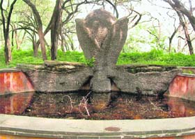 A monument at the Botanical Garden in Chandigarh has become a breeding place for mosquitoes