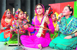 Participants during a summer camp organised by the Punjab Cultural Society at Punjabi Bhawan in Ludhiana on Friday.