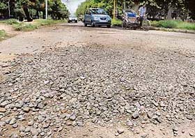 The internal roads in the Sector 34 Commercial Centre have become death traps for motorists
