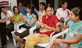 Special children take part in a workshop on HIV and AIDS at St Stephen’s High School in Chandigarh