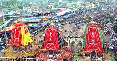 Devotees attend Rath Yatra in Puri