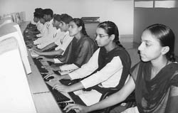 A view of a classroom of the school for rural students started by IET Bhaddal at Ropar.