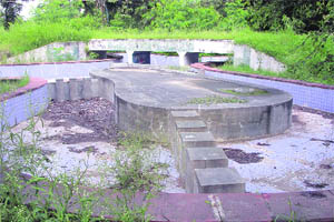 The swimming pool at the Indira Holiday Home in Sector 24, Chandigarh, in a neglected state.