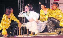 A dance troupe perform during IIFT’s annual show at the Sutlej Club in Ludhiana on Saturday evening.