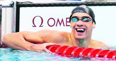 US swimmer Michael Phelps celebrates victory in the men's 400m individual medley swimming final at the National Aquatics Centre during the 2008 Beijing Olympic Games