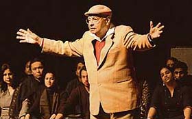 Aditya Prakash performs in his play, “Zindagi kabhi retire nahin hoti”