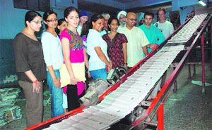 Participants of the summer programme in Punjab Studies who visited The Tribune on Thursday.