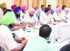 A meeting of District Water Supply and Sanitation Committee in Zila Parishad in Ludhiana on Monday.