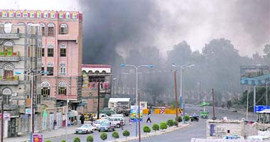 Smoke is seen billowing outside the US embassy in Sanaa on Wednesday after a car bomb set off a series of explosions outside the heavily fortified building