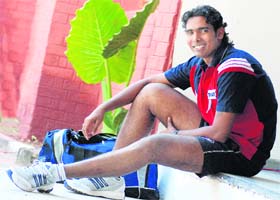 Paddlers Achanta Sharath at Table Tennis Hall, Sector 23, Chandigarh