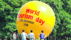 This mega balloon is being readied on Thursday to fly high at Matka Chowk on World Tourism Day, which falls on September 27.