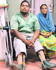 Pritpal Singh with his mother