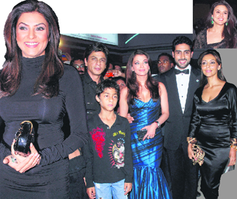 Sushmita Sen (extreme left); (Gauri)geous (right); Preity(Ness) personified (top right); and Badshah Khan with Bachchan bahu.