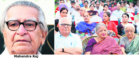 Former Panjab University vice-chancellor R.P. Bambah and his wife (in the front row) among the visitors attending the Le Corbusier memorial lecture at Chandigarh College of Architecture on Tuesday.