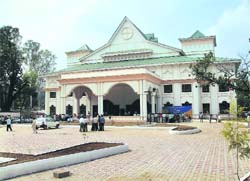 Sobha Singh auditorium in Kangra opened recently by Chief Minister P.K. Dhumal.
