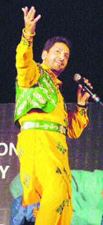 Gurdas Mann performs at Lovely Professional University in Phagwara on Monday evening.