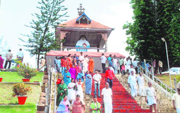 The chapel built over the tomb of Blessed Alphonsa at Bharananganam in Kerala. Many people come here from far and near to seek her help in obtaining favours from God