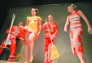 Fashion creations made from recycled materials showcased at a design week recently